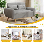 JAMFLY 47'' Small Loveseat Sofa, 2 Seat Compact Couch with Tapered Legs, Light Grey Upholstered Furniture, Solid Wood Frame, Comfy Foam Cushion, Easy Assembly for Small Spaces