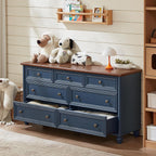 Farmhouse Dressers & Night Stand Set of 4, Wood 54" Wide Dresser & 45" Tall Chest of Drawers, 18" with Charging Station Nightstand Set of 2, Bedroom Furniture Dresser Set for Home Living Room Hallway