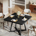 Tribesigns Square Dining Table for 2, 31.5" Industrial Dinner Table with Metal Base, Kitchen Table for Dining Room, Small Space, Apartment