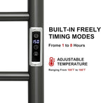 Electric Towel Warmer Rack,Heating Towel Warmer,Timer & Temperature Control,Wall-Mounted Plug-in for Bathroom, Gunmetal Grey,Stainless Steel,4-Bar(16.54x23.62x5.51in)