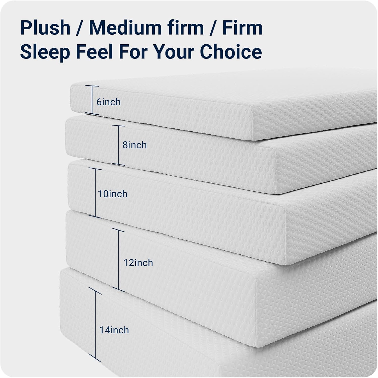 Avenco Queen Mattress, 12 Inch Queen Memory Foam Mattress in a Box for Refresh Sleep & Pressure Relief, Medium Firm Mattresses with CertiPUR-US Certified