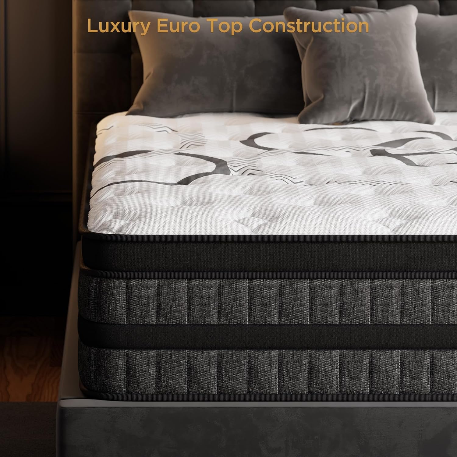 King Size Mattress 14 Inch Hybrid King Mattress Euro Top Medium Firm for Back & Lumbar Support New Version, 365 Night Trial, Individual Pocket Spring for Motion Isolation & Pressure Relief