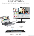 ASUS 27” 1080P Video Conference Monitor (BE279QSK) - Full HD  IPS  Built-in Adjustable 2MP Webcam  Mic Array  Speakers  Eye Care  Wall Mountable  Frameless  HDMI  DisplayPort  VGA  Height Adjustable
