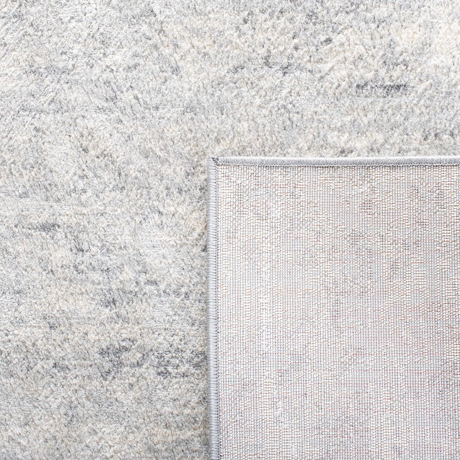 SAFAVIEH Brentwood Collection Area Rug - 9' x 12', Ivory & Grey, Modern Abstract Design, Non-Shedding & Easy Care, Ideal for High Traffic Areas in Living Room, Bedroom (BNT822A)