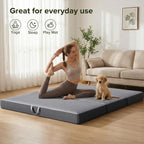 Vamcheer Tri Folding Mattress Queen Size - 6 Inch Foldable Mattress for RV/Camping/Travel/Guest Room/Yoga, 78"x58"x6" Trifold Memory Foam Cushion with Washable Cover