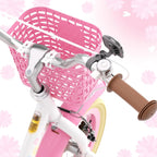 Glaf Toddler Girls Bike for Age 2-9 Years Old 12 14 16 Inch Girls Bike with Training Wheels and Doll Seat Kids Bike Bicycle with Basket Adjustable Seat