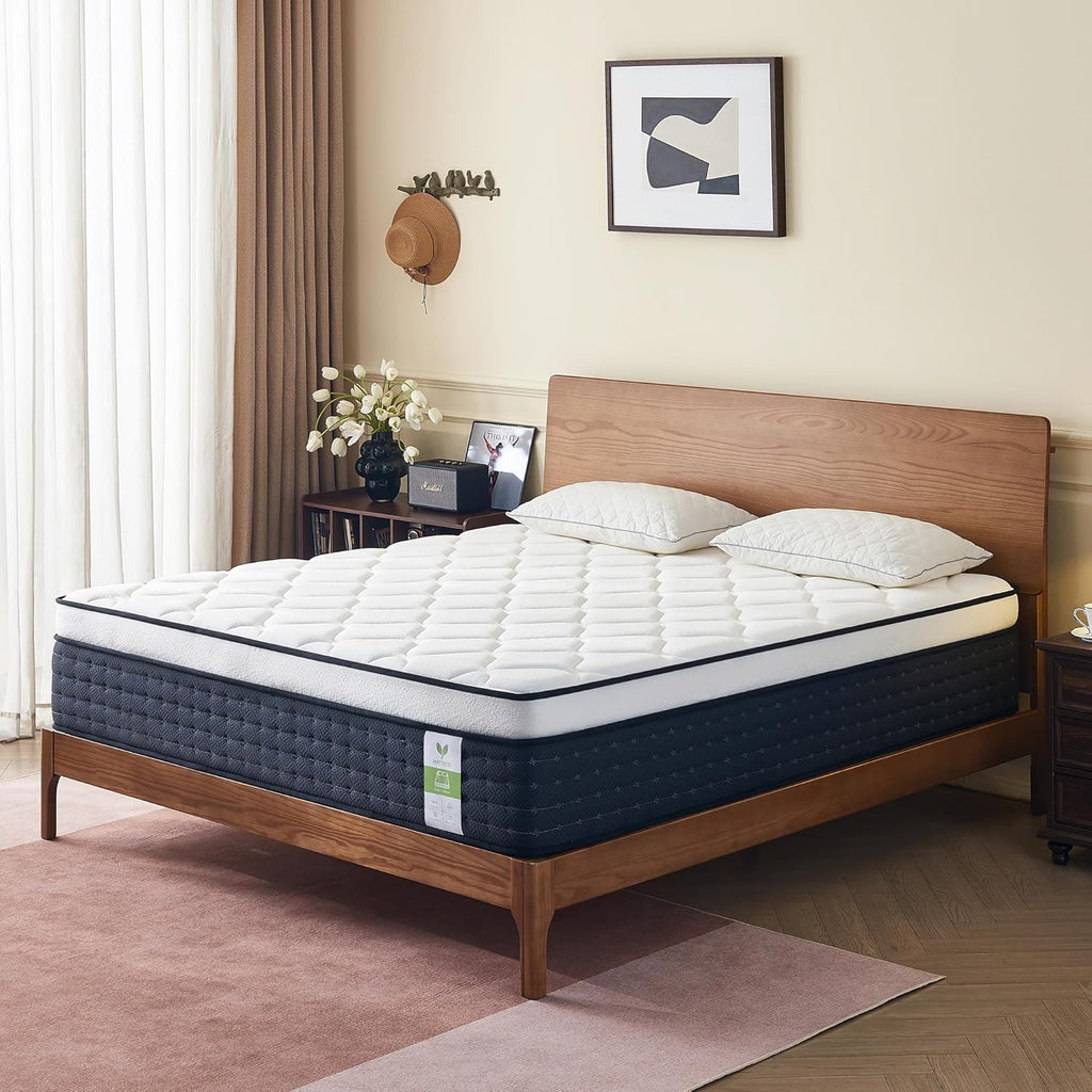 14 Inch Queen Mattress in a Box: Hybrid Medium Firm Queen Size Mattresses for Pain Relief, Memory Foam Queen Bed Mattress with Pocket Springs for Motion Isolation, Back & Side Sleepers, CertiPUR-US