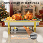 Chafing Dishes for Buffet 4 Pack, High Grade Chafing Dish Buffet Set, Buffet Food Warmers Screw-Free Installation with Stackable Design for Wedding/Home/Christmas Buffets, 4 Full Size Pans