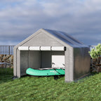 8x8 ft Outdoor Storage Shelter with Zipper Door, Portable Garages Shelters, Waterproof and UV Resistant Carport Shed for Bicycle, Motorcycle ATV, Lawn Mowers (8x8 FT)