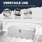 ARKSEN 30" Heavy Duty Aluminum Truck Bed Tool Box, 5-Bar Tread Plate Pickup Truck Storage Toolbox with Side Handles, Lock & 2 Keys, Weather Resistant Tool Chest for Truck, RV, Trailer - Silver