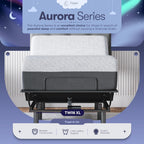 Celestial Aurora Adjustable Bed Base (Frame) + 12 inch Gel Memory Foam Mattress (Medium Soft), Easy Assembly, Head and Foot Lift, Zero Gravity, Memory Positions, CertiPUR-US Bed - TwinXL
