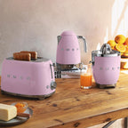 SMEG 2 Slice Toaster with 6 Presets and Defrost Function and Removable Crumb Tray TSF01PKUS, Pink