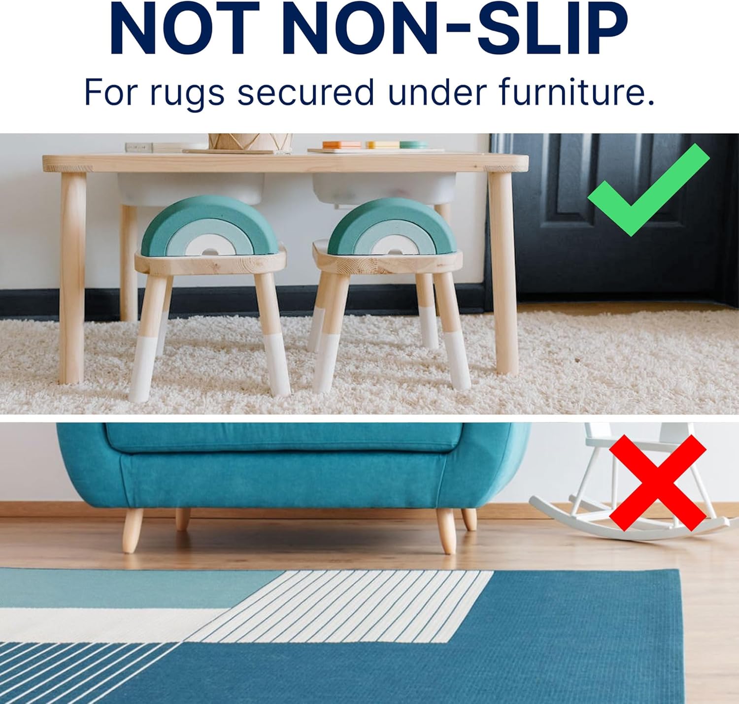 RUGPADUSA - Cloud Comfort Memory Foam - 8'x10' - 7/16" Thick - Luxurious Cushioned Rug Pad - Water Resistant
