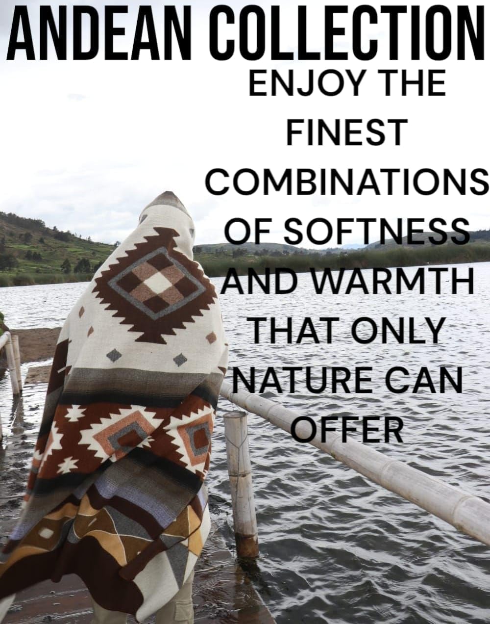 AHUAY Premium Hypoallergenic Alpaca Wool Blanket – Reversible 2-in-1 Andean Geometric Throw, Ultra Soft Warm Lightweight, Handmade in Ecuador (Tungurahua Brown Coffee, King)