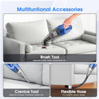 Handheld Vacuum Cordless Rechargeable – 6000Pa Mini Hand Held Vacuum, LED Light, 20–25 Mins Runtime, USB Charging, 500ML Cup – Lightweight Small Vacuum Cleaner Cordless for Car/Office/Home