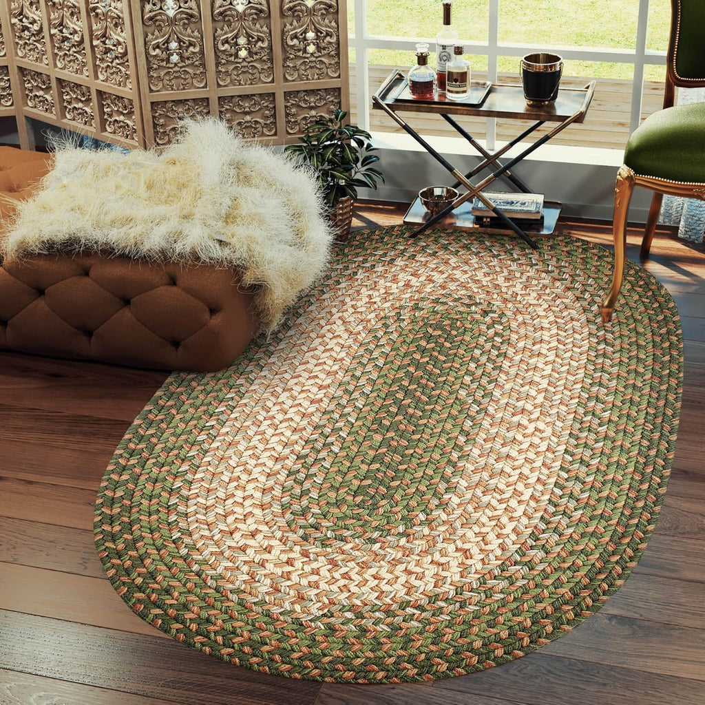 Super Area Rugs Oval 5X8 Herb Garden Braided Rug Hartford Primitive Decor Carpet - Indoor Outdoor - 5' X 8' for Living Rooms & Bedrooms