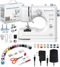 Sewing Machine for Beginners, 16 Built-In Stitches, Small Sewing Machine with Accessory Kit, 2-Speed, Foot Pedal, Storage Drawer, Portable Tabletop Full-Feature Design for Home DIY (Off-White)