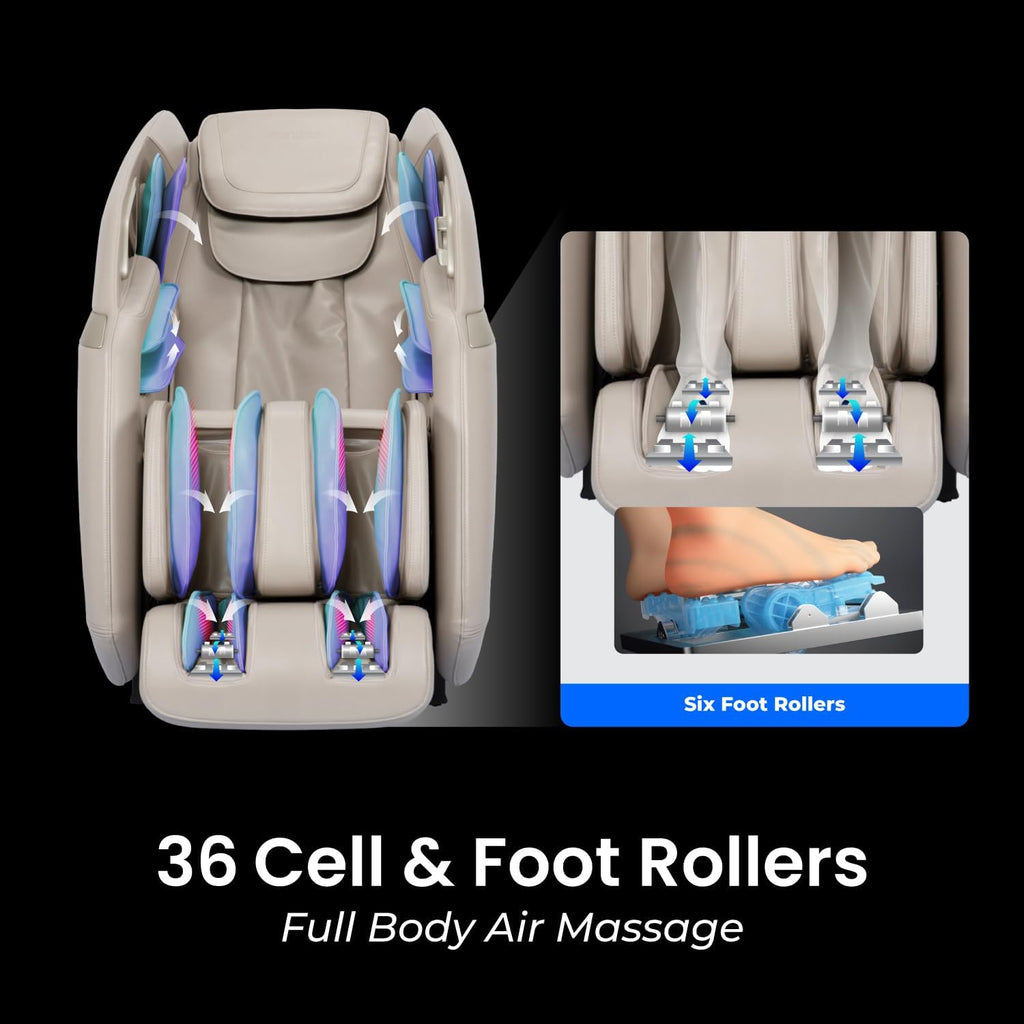AmaMedic 3D Astoria | Full Body Massage Chair l Intelligent Voice Control | Touchscreen Controller | Heating Therapy l Zero Gravity Reclining l Bluetooth Speakers (Black)