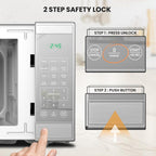 Total Chef 1.3 Cu Ft Microwave Oven – Compact Countertop Kitchen Appliance, Small Stainless Steel Microwave with Digital Touch, Pre-Set Functions, 12.8” Turntable, 1100 Watt