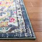 SAFAVIEH Monaco Collection Area Rug - 12' Square, Navy & Light Blue, Non-Shedding & Easy to Clean, Distressed Medallion Design, Ideal for Living Room, Bedroom, Dining Space (MNC243N)