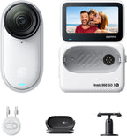 Insta360 GO 3S - 128 GB White 4K Tiny Portable Vlogging Camera  Hands-Free POVs  Mount Anywhere  Stabilization  140 Min Battery Life  10m Waterproof  Apple Find My  Pet POV