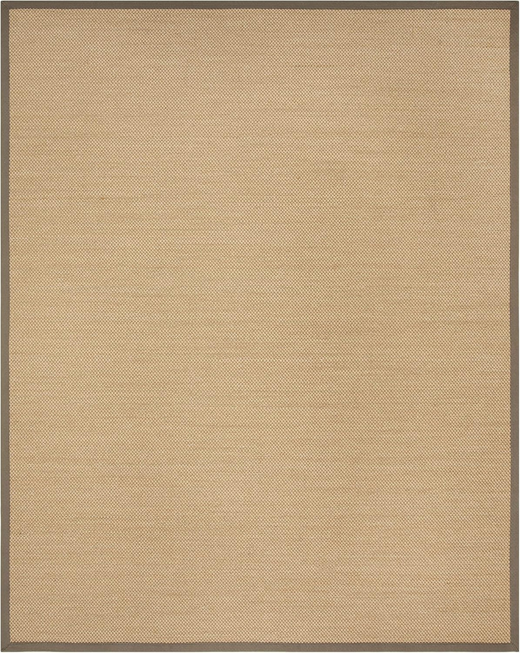 SAFAVIEH Area Rug 8x10 - Natural Fiber Collection - Large - Maize & Grey, Sisal, Woven Design with Border (NF141G)