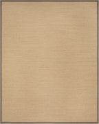 SAFAVIEH Area Rug 8x10 - Natural Fiber Collection - Large - Maize & Grey, Sisal, Woven Design with Border (NF141G)