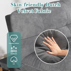 SUNLEI Small Futon Sofa Bed, Folding Futon Bed Sleeper Couch Recliner for Living Room, Convertible Cloud Sofa Couch with Adjustable Backrest for Apartment & Office Velvet, Parloma