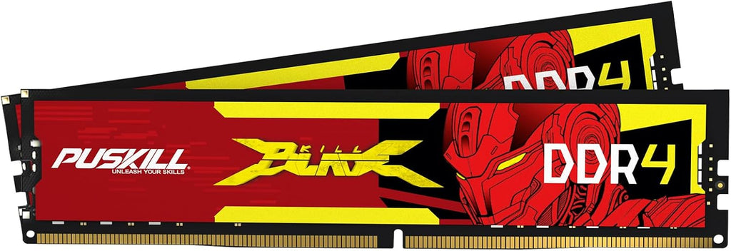 PUSKILL DDR4 RAM 16GB Kit (2x8GB) 3200MHz PC4-25600 CL16 Desktop Memory - 1.35V UDIMM Low Latency, Intel XMP 2.0 Ready for Gaming PC, Compatible with Intel & AMD