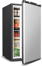 Mini Fridge with Freezer - 3.2 Cu.Ft Single Door Mini Refrigerator with Adjustable Thermostat, Low Noise, Energy Saving, Small Fridge for Bedroom, Apartment, Dorm, Classroom, Office - Silver