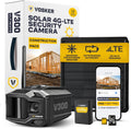 Vosker V300 Ultimate Construction Pack Outdoor Security Camera with External Solar Panel for Remote Construction Sites 4G LTE Black Single Unit with Battery