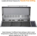 Kenyon The Big American Grill, Electric Grill With 3 Burners And 2 Piece Lid, Stainless Steel Body, Rust-Proof Grill With IntelliKEN Touch Control, UL-Approved For Indoor And Outdoor Use, 240V