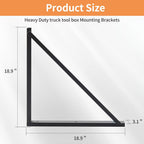 Colinktool Underbody Steel Mounting Brackets,18 x 18 Inch Truck Tool Box Mounting Kit, with Screws Spacers and Sleeves - 2 PCS