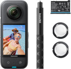 Insta360 X3 Starter Bundle - Waterproof 360° Action Camera with 1/2 Inch Sensor  5.7K 360°  72MP 360° Photos  Stabilisation  2.29" Touch Screen  Vibration Feedback  AI Editing  Live Streaming