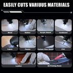 Handheld Ultrasonic Cutter Knife Pro 40KHz 35W, 50pcs Replacement Blades, Multifunctional Cutting Tool Kit with Adjustable Power for 3D Printed Models, Plastic, Wood, Resin, Acrylic, Leather
