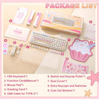 YUNZII C98 Wireless Mechanical Keyboard with Number Pad,99 Key BT5.0/2.4G/USB-C Hot Swap Gasket Mount with PBT MOA Keycaps,Custom RGB,Cute Cake Keyboard for Win/Mac (Beige, Milk V2 Linear Switch)