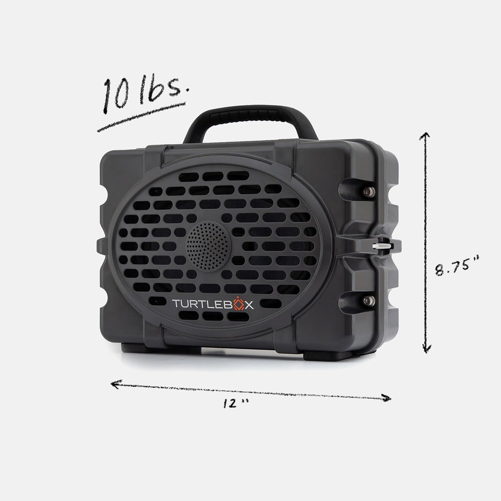 Turtlebox Original Gen 3: Portable Outdoor Bluetooth Speaker – Ultra-Loud (120dB)  Waterproof (IP67)  Rugged  Impact-Resistant  3-Day Battery | Party Mode: Unlimited Pairing for Stereo Sound  Gray