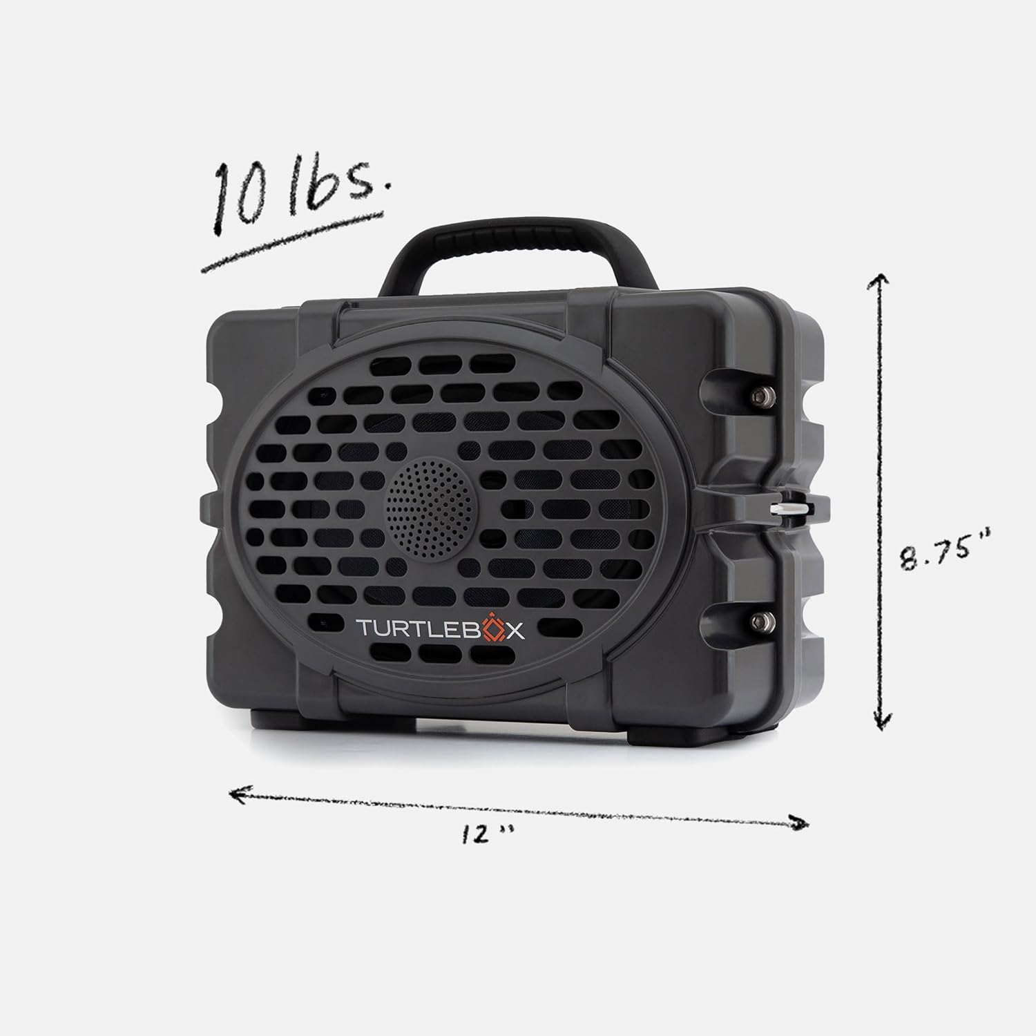 Turtlebox Original Gen 3: Portable Outdoor Bluetooth Speaker – Ultra-Loud (120dB)  Waterproof (IP67)  Rugged  Impact-Resistant  3-Day Battery | Party Mode: Unlimited Pairing for Stereo Sound  Gray