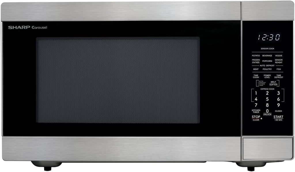 SHARP Countertop Microwave Oven with Removable 16.5" Carousel Turntable, 1200 Watt, 2.2 Cubic Feet, Stainless Steel
