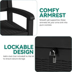 YITAHOME 70 Gallon Deck Bench with Storage  Outdoor Storage Box Bench with Armrests for Patio Garden Pool Porch  Waterproof&Lockable  Black