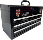 Homak 3 Drawer Ball Bearing Toolbox Chest, Black, 20 Inches