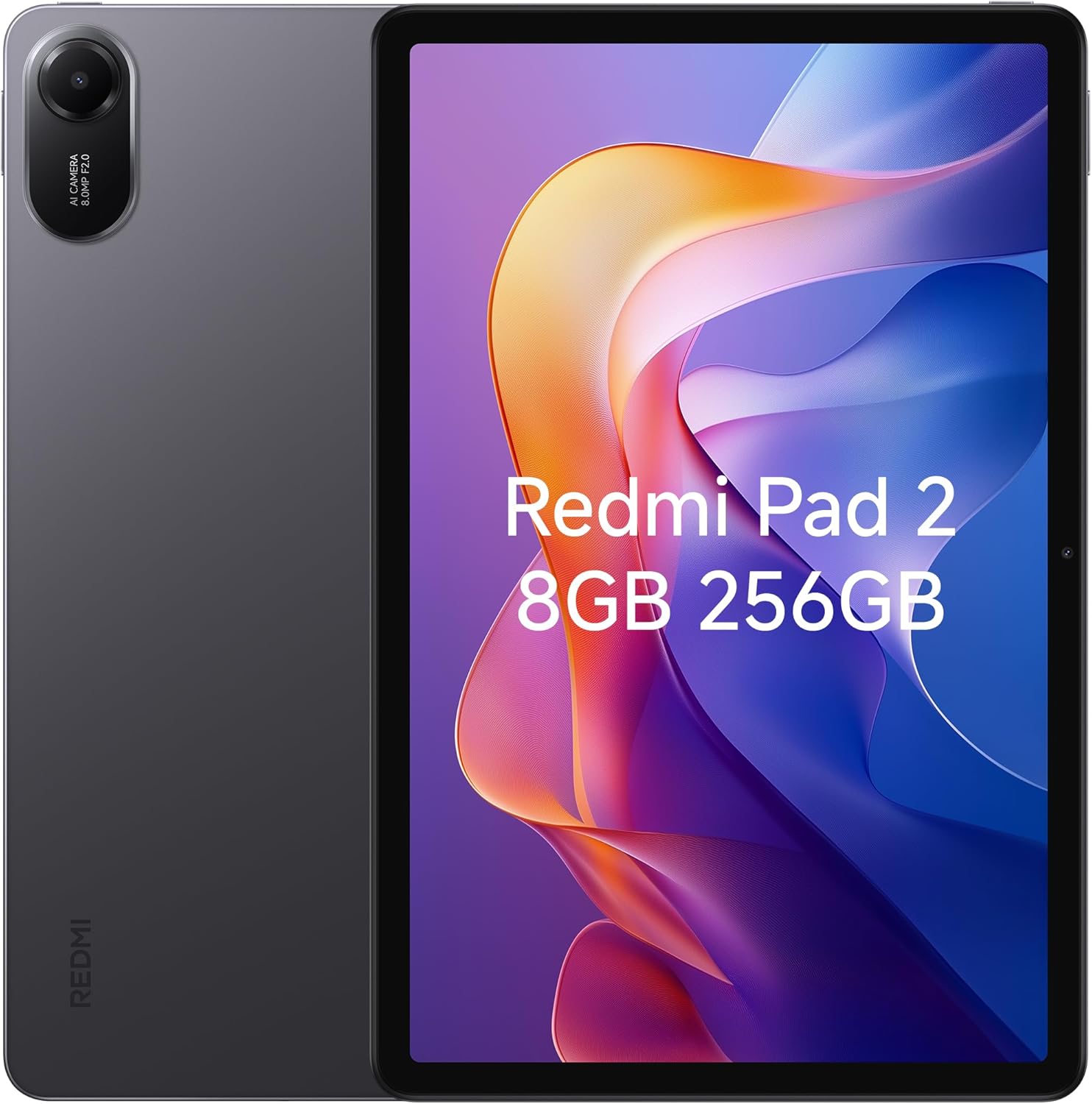 Xiaomi Redmi Pad 2 Only WiFi (No Calls or Text) 11" 2.5K Octa Core 4 Speakers Global ROM 9000mAh Bluetooth 5.3 8MP Model 25040RP0AL (Graphite Gray  256GB + 8GB)