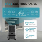 EUHOMY 160 Pints Commercial Dehumidifier for Basement,Large Dehumidifier for Basement With Drain Hose,Timer and 4 Wheels,Industrial Dehumidifiers for Flood Repair,Drying Basement,Warehouse and Factory