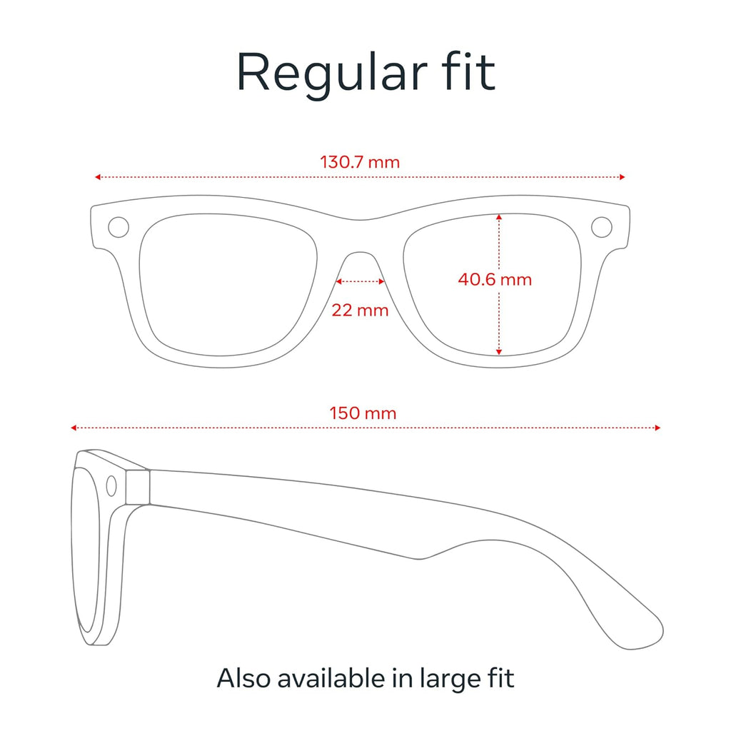 Ray-Ban Meta (Gen 1)  Wayfarer  Shiny Black | Smart AI Glasses for Men  Women — 12 MP Ultra-Wide Camera  Open-Ear Speakers for Audio  Video Recording and Bluetooth — Clear Lenses — Wearable Technology