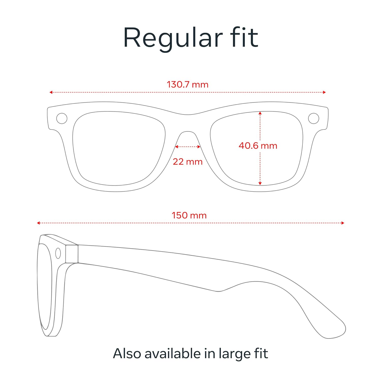 Ray-Ban Meta (Gen 1)  Wayfarer  Shiny Black | Smart AI Glasses for Men  Women — 12 MP Ultra-Wide Camera  Open-Ear Speakers for Audio  Video Recording and Bluetooth — Clear Lenses — Wearable Technology