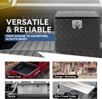 Underbody Truck Box, 24'' D x 17.7"W x 18.1"H Pickup Storage Box, Heavy Duty Aluminum Diamond Plate Tool Box with Lock and Keys, Waterproof Trailer Storage Box with T-Handle Latch - Black