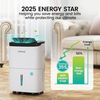 Kesnos 120 Pints 2025 Energy Star Dehumidifier for Home and Basement with Drain Hose, Ideal for Large Spaces Up to 6,500 Sq. Ft., Auto Defrost and Self Drying