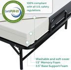 SunsGrove Twin Folding Bed with Mattress, 75" x 38" Foldable Guest Bed, Portable Rollaway Bed with 5" Memory Foam Mattress, Space-Saving Sturdy Metal Frame