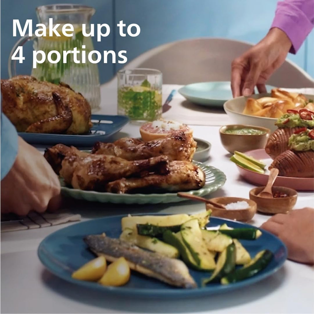 Philips Dual Basket Air Fryer 3000 Series — 8-in-1 functions, 9.5 Quarts, 2 Drawers, Auto-sync Cooking Time, 90% Less Fat, Rapid Air Technology, HomeID Recipe App, Dishwasher Safe, Black (NA351/00)
