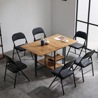 Karl home 6 Pack Black Folding Chairs with Padded Seats for Outdoor & Indoor, Portable Stackable Commercial Seat with Steel Frame for Events Office Wedding Party, 330lbs Capacity